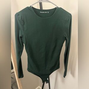 Abercrombie & Fitch Dark Green Long Sleeve Bodysuit
